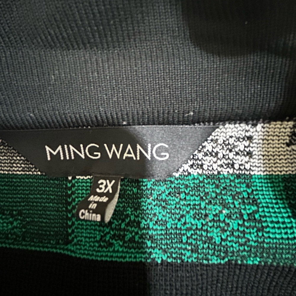 Ming Wang Black and Green Knit Cardigan - Picture 13 of 14